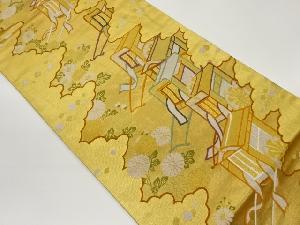 御所車模様織出し袋帯